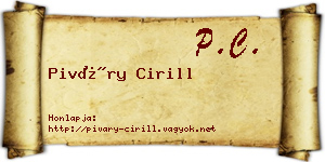 Piváry Cirill névjegykártya